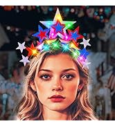 JEAIRTS 4th of July Light Up Headband Glow Star Crown Led Independence Day Hair Accessories for W...