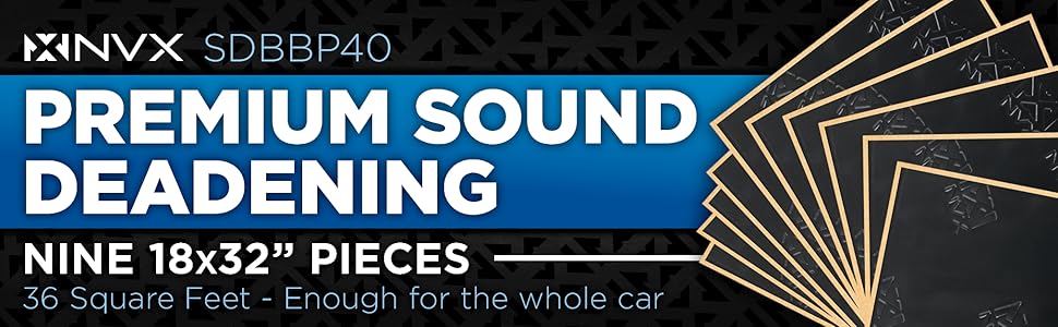 SDBBP40 36 Square Feet Black Sound Deadening Kit - Nine 18" x 32" Pieces