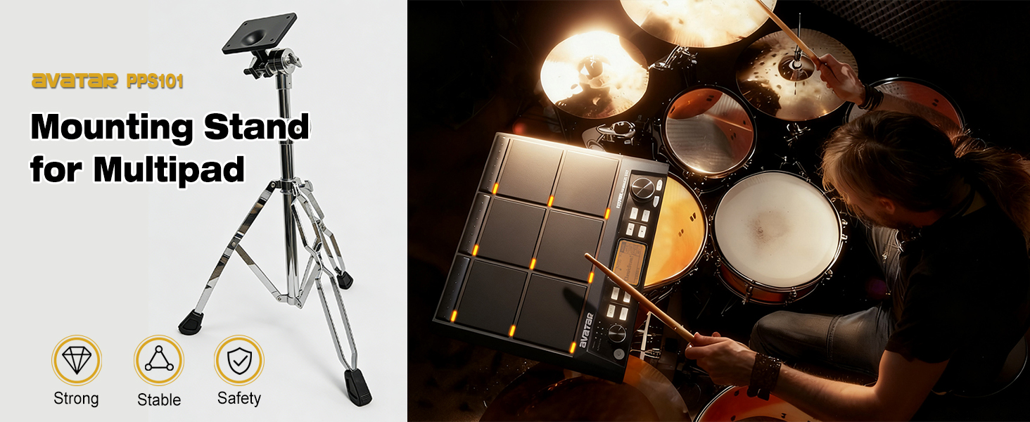 avatar PPS101 electric mounting stand with plate for holding electric drum pad/multipad/strike pad