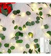 Lakumu Rechargeable Vines with Fairy Lights, 33FT 100 LED Eucalyptus String Lights Battery Operat...