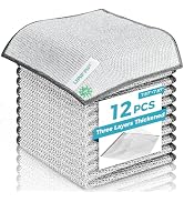 UAFAP 12 Pcs New Upgrade 3-Layer Metal Dish Cloth, No Scratches and No Odor, Multipurpose Wire Di...