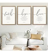 Houmury Set of 3 Framed Farmhouse Bible Verses Wall Decor Sign 11”x14” Christian Faith Scripture ...
