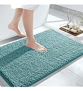 Yimobra Chenille Bathroom Rug, Extra Soft Shaggy Bath Rugs, Non-Slip Bathroom Floor Mat, Water Ab...