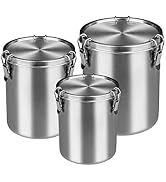 Tanjiae Compact Stainless Steel 100% Airtight Canisters Sets for Small Kitchens | Metal Food Stor...