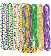 Moon Boat 36PCS Mardi Gras Beads Necklaces Bulk Carnival Accessories for Party Favors Decorations...