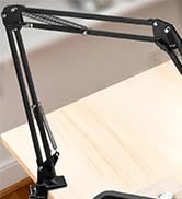 KUVRS 12X Square Magnifying Glass with Light and Clamp, Ultra Long 3-Section Arm LED Lighted Magn...