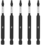 GRENPRO Square #2 Impact Tough Screwdriving Power Bits R2-3.5IN*5pcs,Square Drill Bit Set 2”Long ...