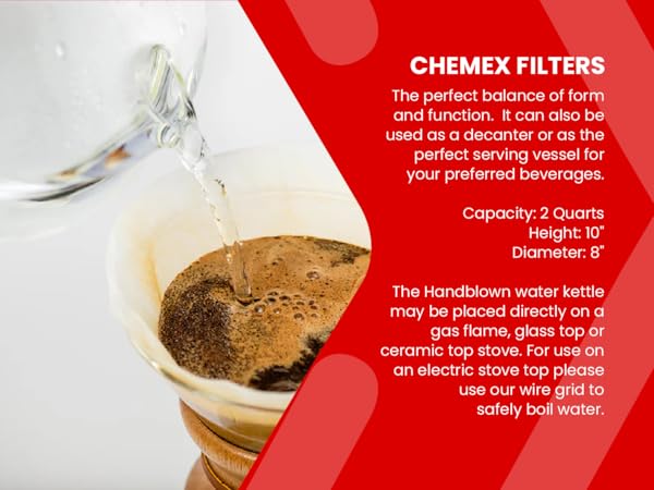 chemex coffee maker pour over brewer filters carafe glass kettle reusable classic drip coffee