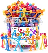 Richitim Fidget Toys Bulk for Kids: 100 Pack Stretchy Suction Cup People Toys for Kids Autism - F...