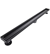 AVSIILE Linear Shower Floor Drain, Black 36 Inch 304 Stainless Steel Bathroom Drains Kit, Rectang...