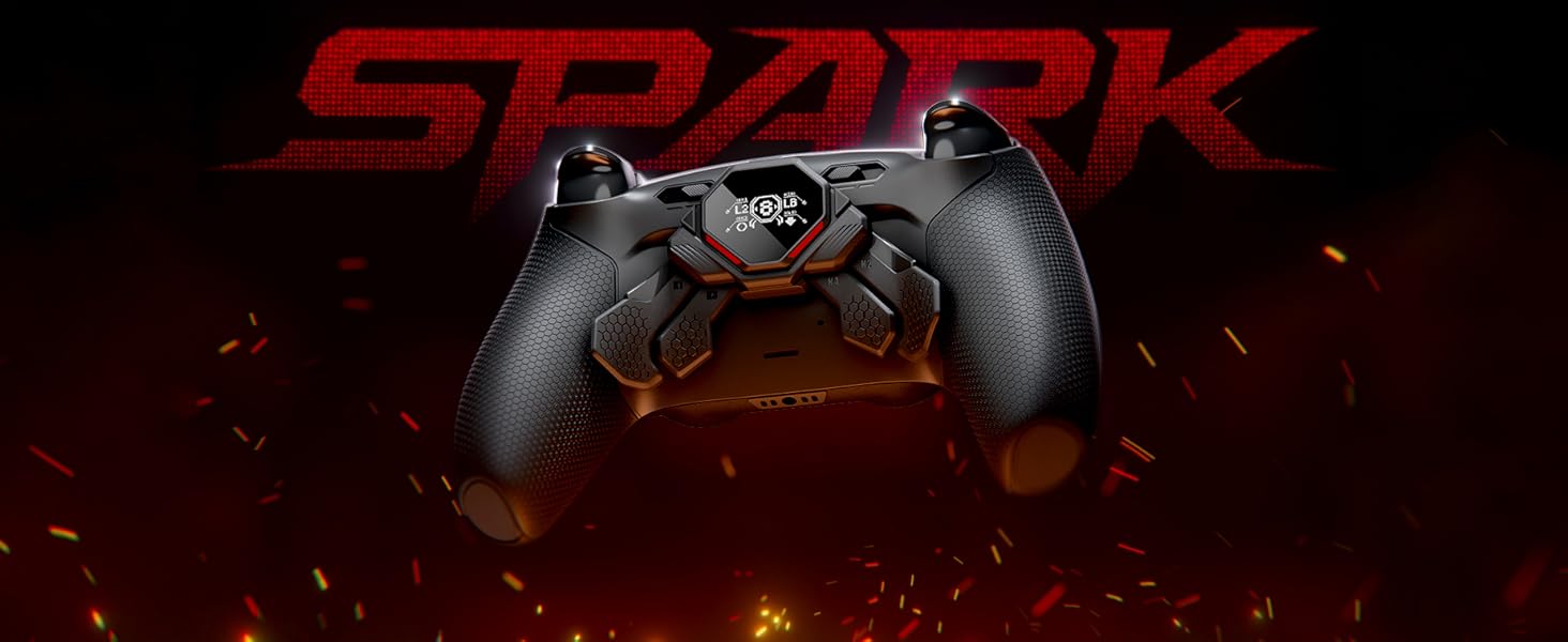 SPARK Back Paddles Kit for PS5 Controller OLED Display + Clicky Trigger Stops + Rubberized Grips