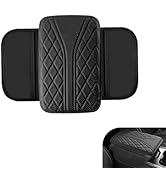 Hugwits Car Center Console Cover, Breathable Fiber Leather Car Armrest Cover with 2 Storage Bags,...