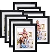Giftgarden 8x10 Picture Frame Black Set of 8, Matted to Display Multi 8 x 10' Photo with Mat for ...