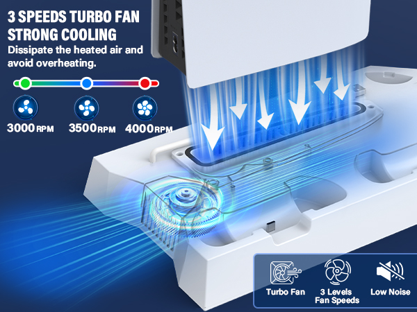 ps5 stand with cooling fan and controller charger