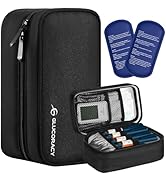 Glucoracy Insulin Cooler Travel Case, Diabetic Medicine Carrying Bag with 2 * 160g Ice Packs TSA ...