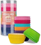 Parmedu 400 Standard Cupcake Liners, 2-Inch Paper Baking Cups, 8 Rainbow Colors, Model BK008