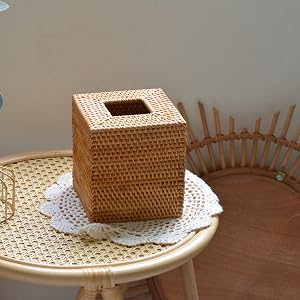 rattan tissue box
