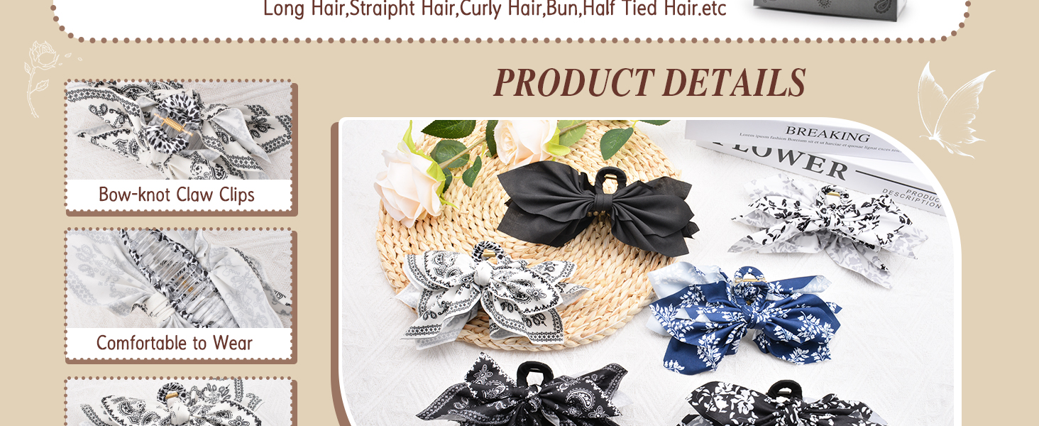 claw clips hair clip for women teen bows for girls hair claw clips butterfly clips flower clips
