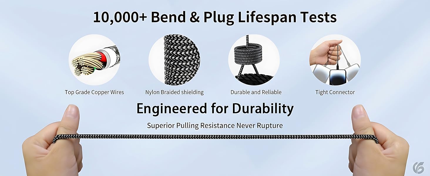 Nylon braided heavy duty design replaces messy car charger multiple cords for travel