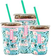 Reusable Iced Coffee Insulator Sleeve for Cold Beverages and Neoprene Cold Coffee Cup Sleeves Coo...