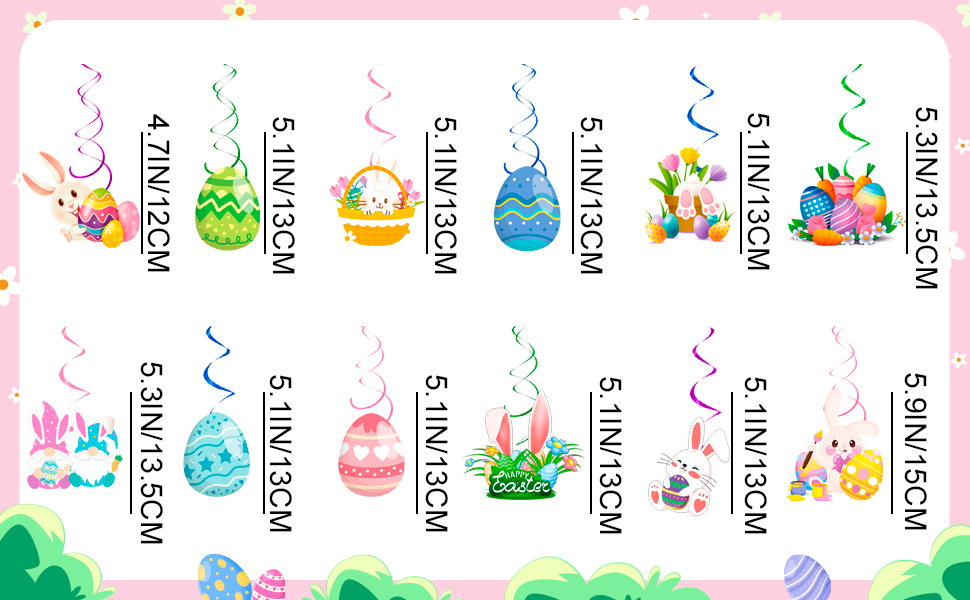easter foil swirl decorations