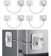 4 Pack Refrigerator Locks with 8 Keys, Child Safety Lock for Fridge Door Locks, Cabinets, Freezer...
