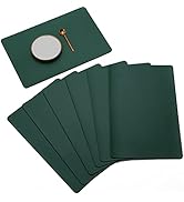 pigchcy Leather Placemats,Durable Waterproof Placemat for Dining Table,Washable Pure PVC Kitchen ...