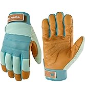 Wells Lamont Women's HydraHyde Water-Resistant Leather Palm Hybrid Work Gardening Gloves, Medium ...
