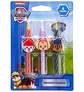 PAW Patrol Birthday Cake Candles | 6 Birthday Candles for Cake Decorations, Red, Pink, Blue Candl...
