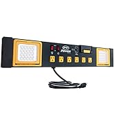 Performance Tool W2279 3-in-1 Heavy Duty Metal Workshop Power Strip with LED Lights and USB Chargers
