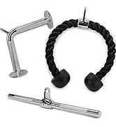 Yes4All Tricep Press Down Cable Machine Attachment Set, LAT Pulldown Attachment, Cable Machine Ac...