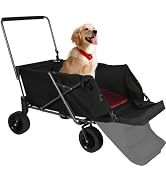 REDCAMP Folding Dog Wagon Cart with Extendable Rear End Heavy Duty, 220L Large Collapsible Utilit...