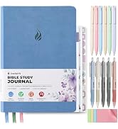 DazSpirit Bible Study Journal Set, Christian Bible Study Kit with Guided A5 Journal, 11 Pens, Sti...