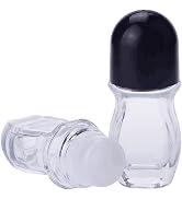 WsjiaboFux 2Pcs Clear Glass Roll-On Bottles with Plastic Roller Ball, Essential Oils Roller Vial ...