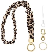 Stretchy Lanyard for ID Badges,Teacher Lanyard for Keys, Cute Neck Lanyard for Women (Coffee-Colo...
