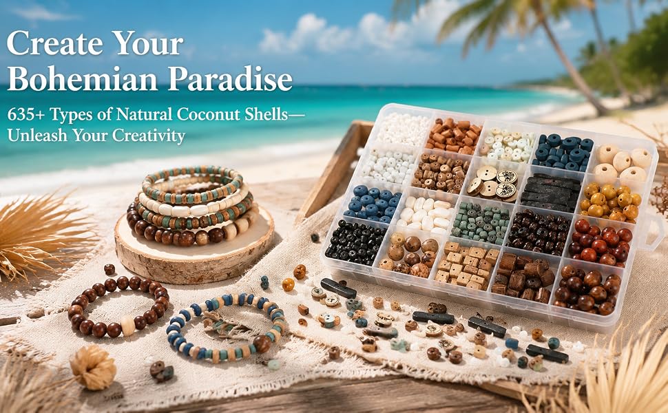 Your Complete 635-Piece Natural Jewelry Making Kit for Endless Boho Designs