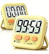 Antonki 2 Pack Digital Timer for Kids, Magnetic Countdown Kitchen Timers for Cooking, Egg, Classr...