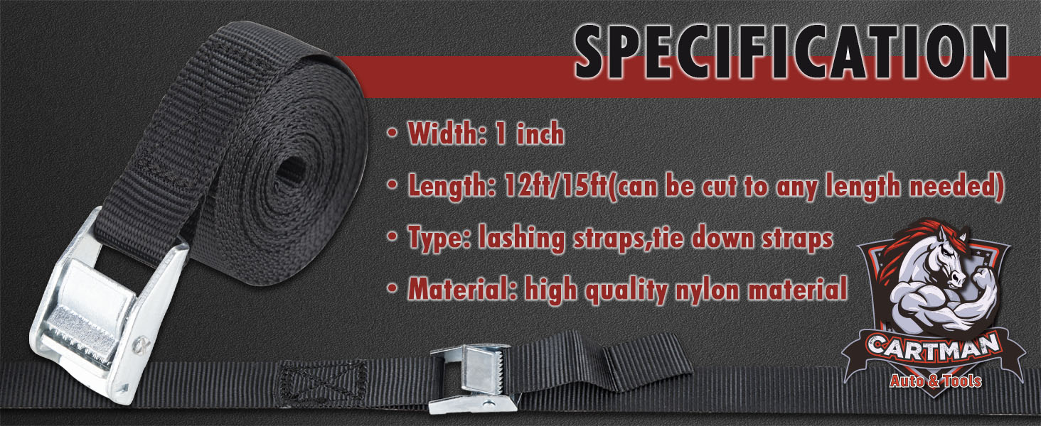 6pk Lashing Straps Black