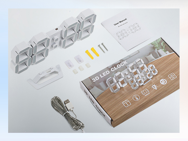 3d digital wall clock