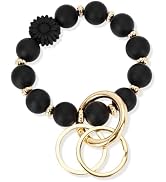 WEESMILE Silicone Key Ring Bracelet for Women | Stretchy Wrist Keychain Bracelet for Car Keys, Wa...