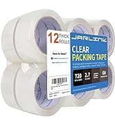 JARLINK Clear Packing Tape (12 Rolls), Heavy Duty Packaging Tape for Shipping Packaging Moving Se...