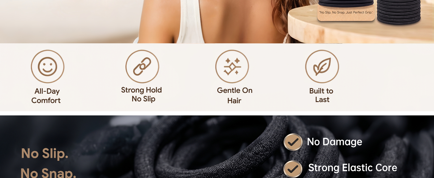 Hair ties with thoughtful design