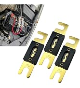 yorpyep 3 PCS 150A Fuse, Fork Bolt ANL Fuse for Car Audio and Video Systems, Gold Plated Fuses Se...