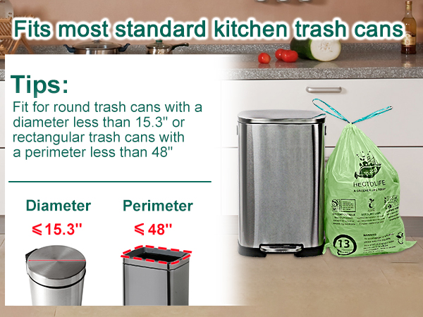 Compostable Trash Bags with Drawstring