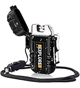 LcFun Waterproof Lighter Outdoor Windproof Dual Arc Electric Lighters USB Rechargeable-Flameless-...