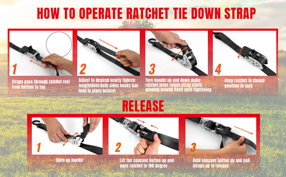 JACK BOSS Ratchet Straps Heavy Duty