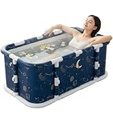 Simcat Portable Foldable Bathtub Folding Bathtub Boys and Girls Tub for Shower Soaking Hot SPA an...