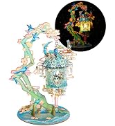 MU DIY Metal 3D Puzzles Model Kits Lucky Magpie Chinese Style Palace Miniature, Building Birds an...