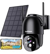 Solar Security Cameras Wireless Outdoor, Security Cameras with 2K 3MP, Battery Powered PTZ WiFi, ...