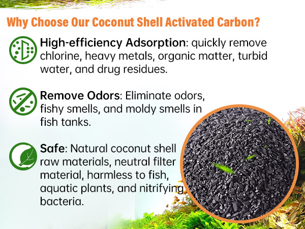 hygger Aquarium Carbon Filter Media Premium Activated Carbon for Fish Tank Filter